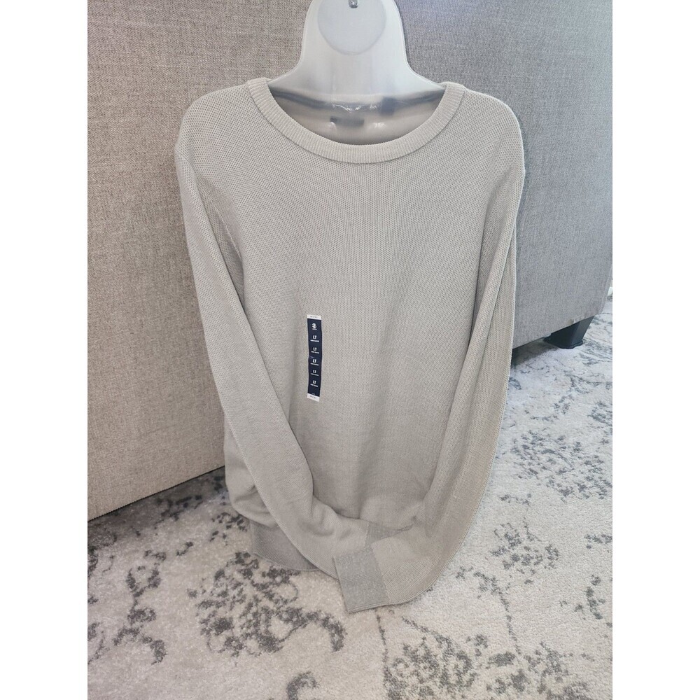 IZOD Honeycomb Crewneck Sweater Men's LT Ivory Pullover Knit Casual NWT